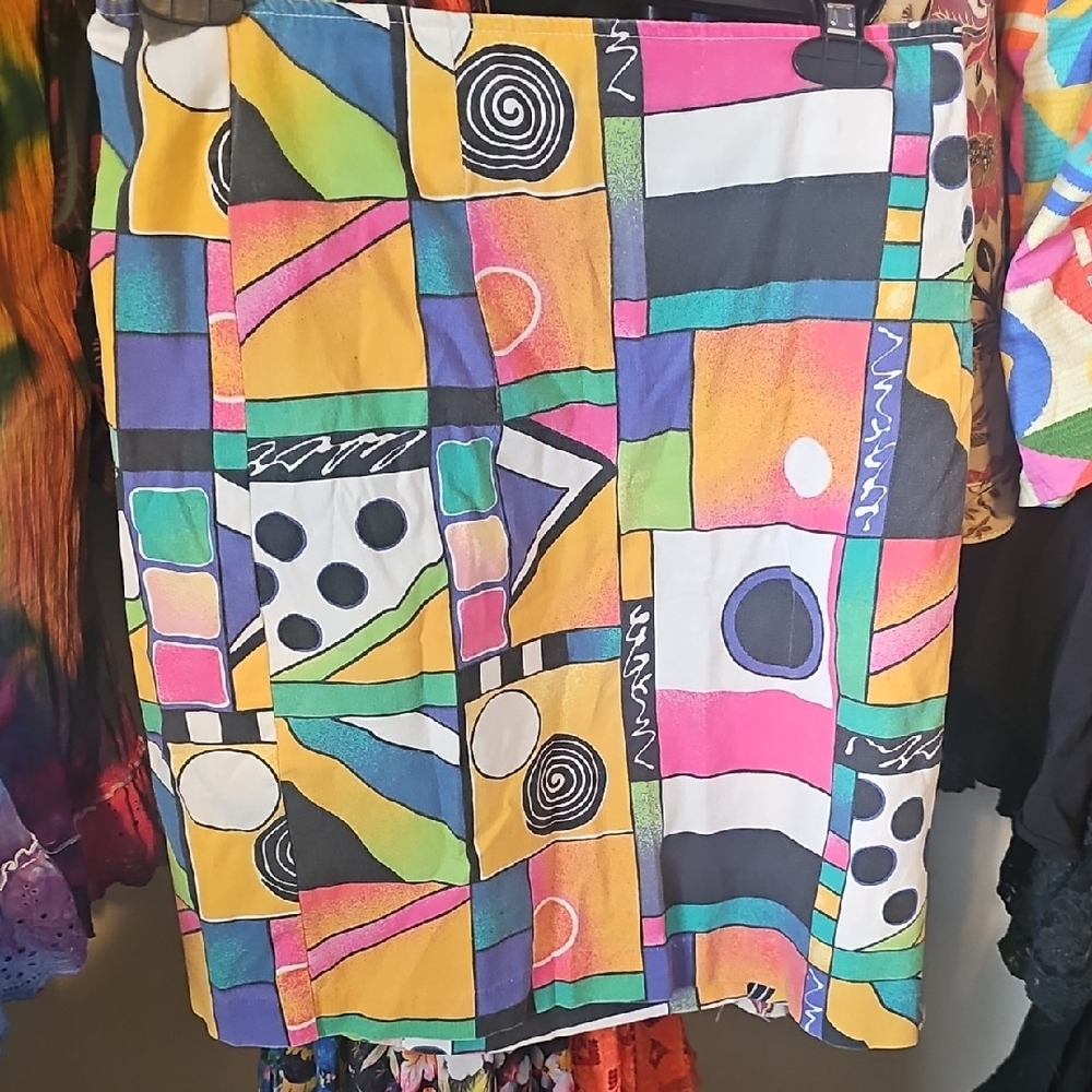 The Limited Yellow and Pink Mini Pencil Skirt Resort Wear